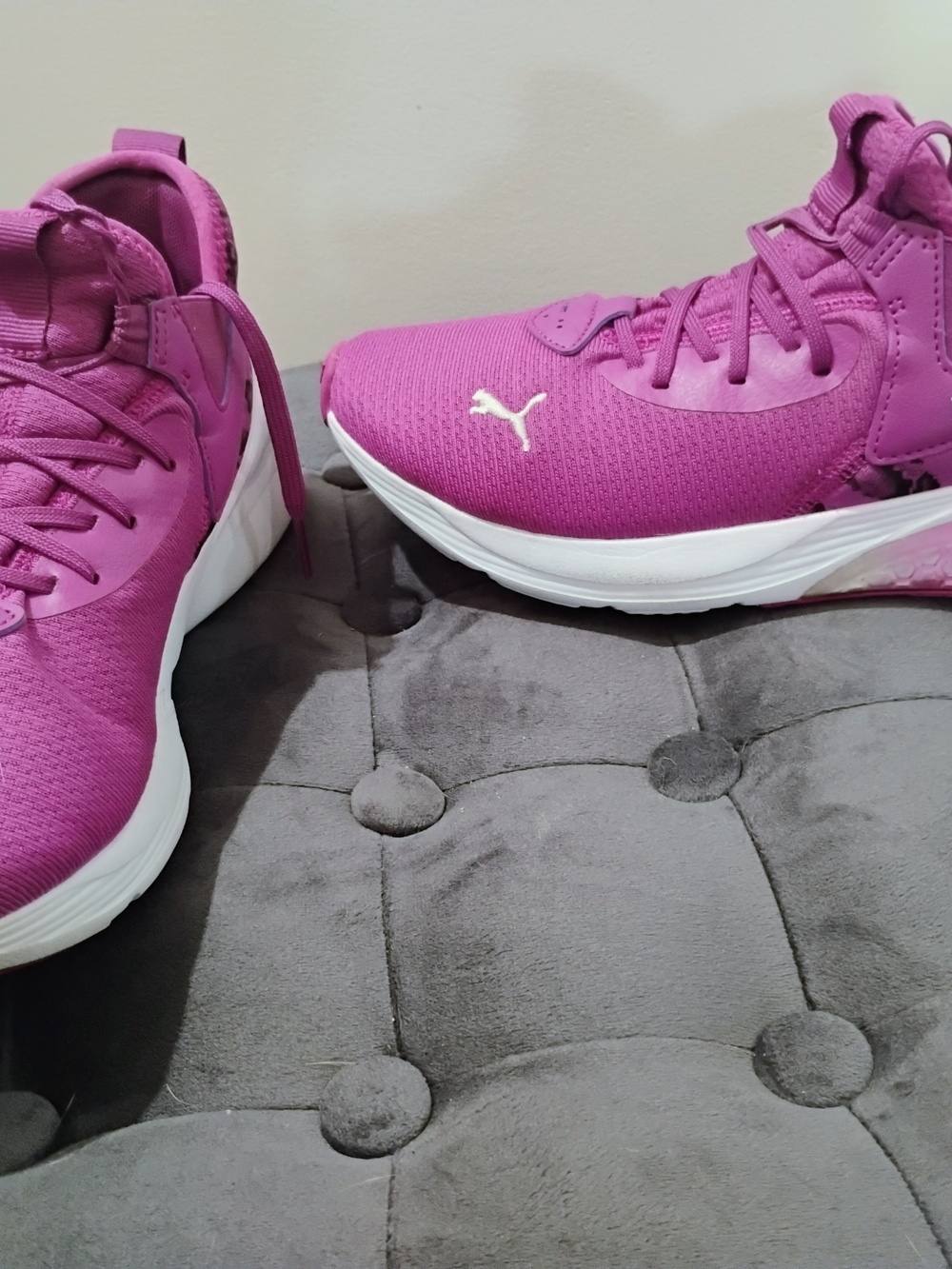 Puma Women's Pink Athletic Sneakers with White Sole